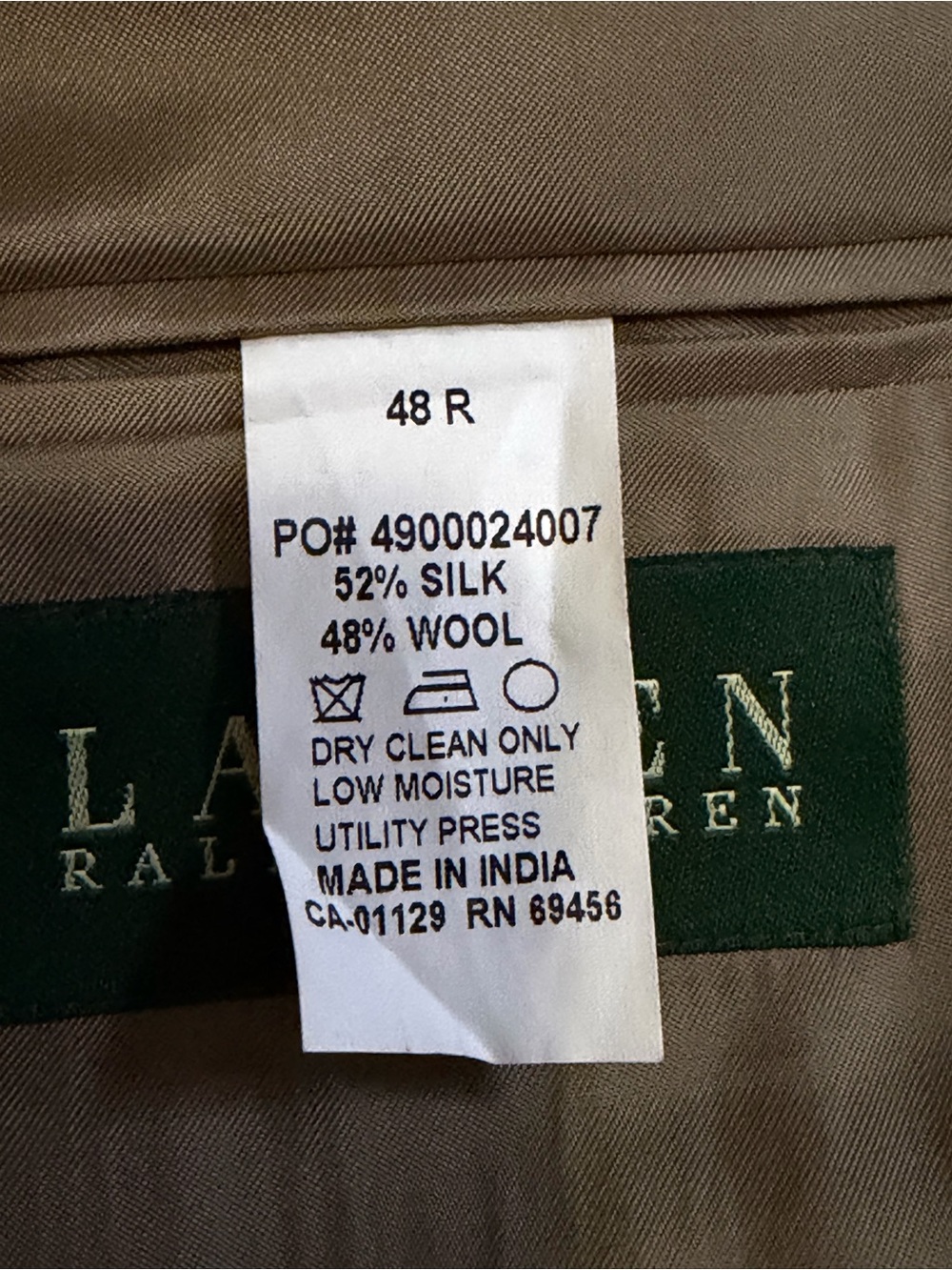 Lauren Ralph Lauren Men’s Houndstooth Blazer 48R Wool Silk Sport Coat Jacket - Picture 9 of 9